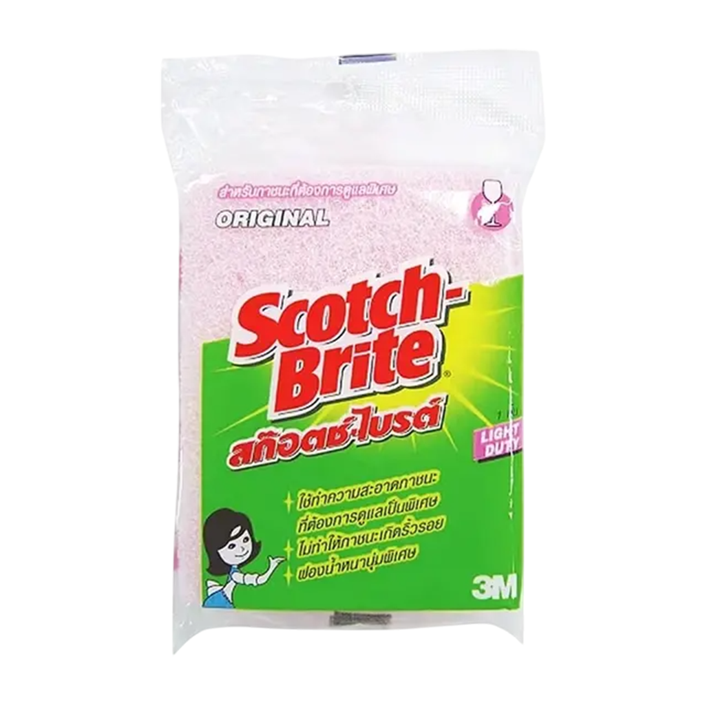 3M-ใยขัดสองประสงค์เล็ก สีชมพู