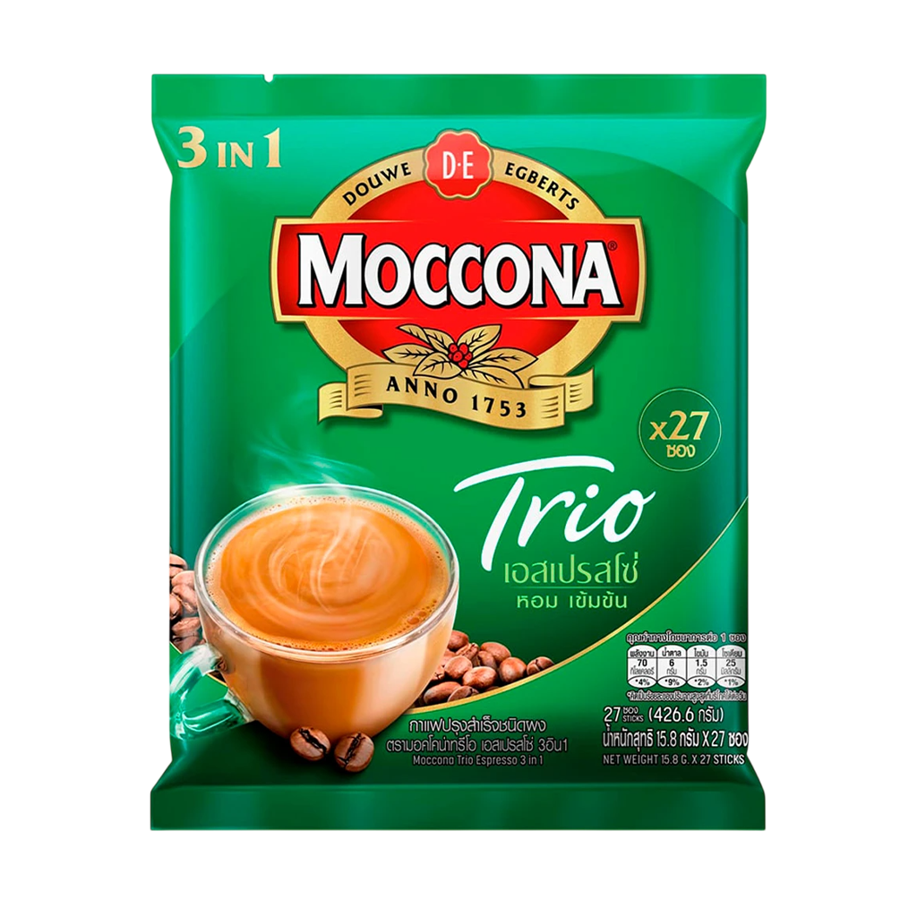 มอคโคน่า ทรีโอ เอสเปรสโซ่ 3 in 1 กาแฟซองปรุงสำเร็จชนิดผง 27 ซอง
