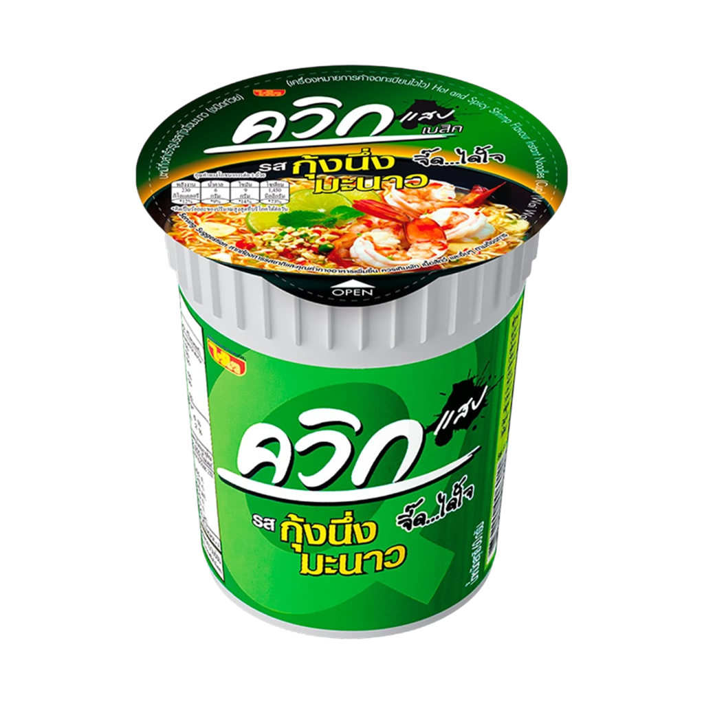 ไวไวควิกคัพ บะหมี่กึ่งสำเร็จรูป รสกุ้งนึ่งมะนาว 55 ก.