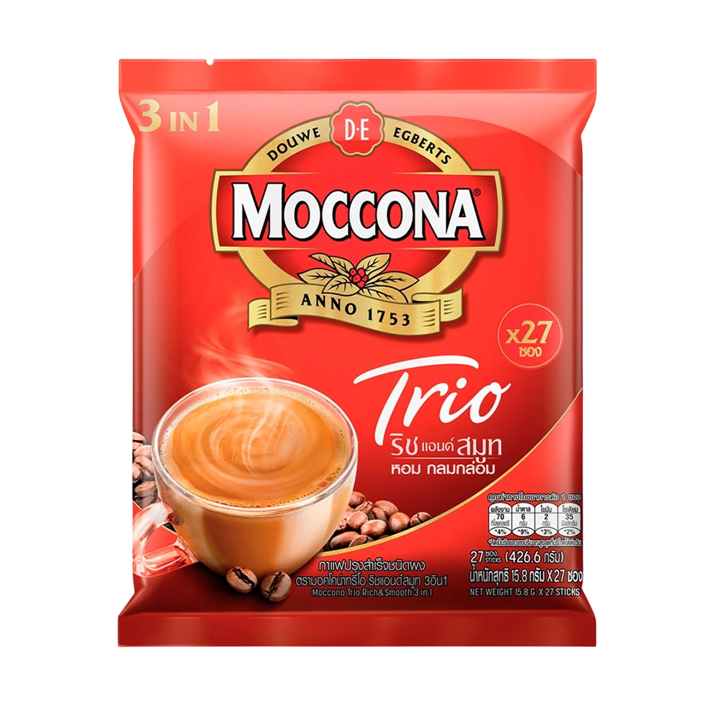 มอคโคน่า ทรีโอ กาแฟปรุงสำเร็จ 3อิน1 ริชแอนด์สมูท 27 ซอง
