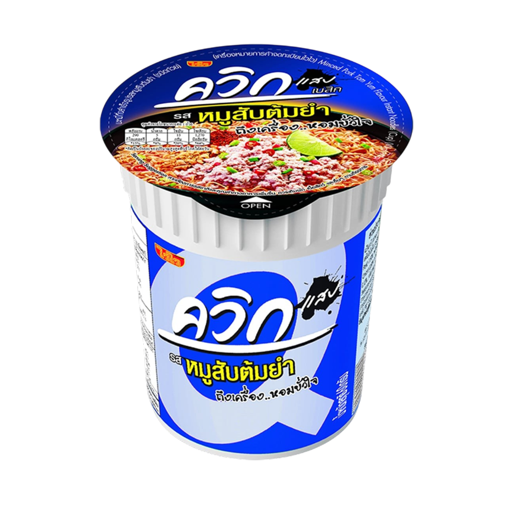 ไวไว ควิก คัพ บะหมี่กึ่งสำเร็จรูป รสหมูสับต้มยำ 65 ก.