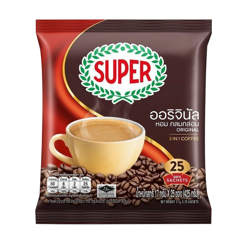 ซุปเปอร์ กาแฟ 3 in 1 กาแฟซองปรุงสำเร็จชนิดผง ออริจินัล