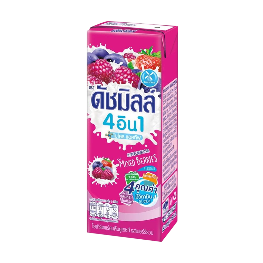 ดัชมิลล์ นมเปรี้ยวยูเอชที รสเบอร์รี่รวม