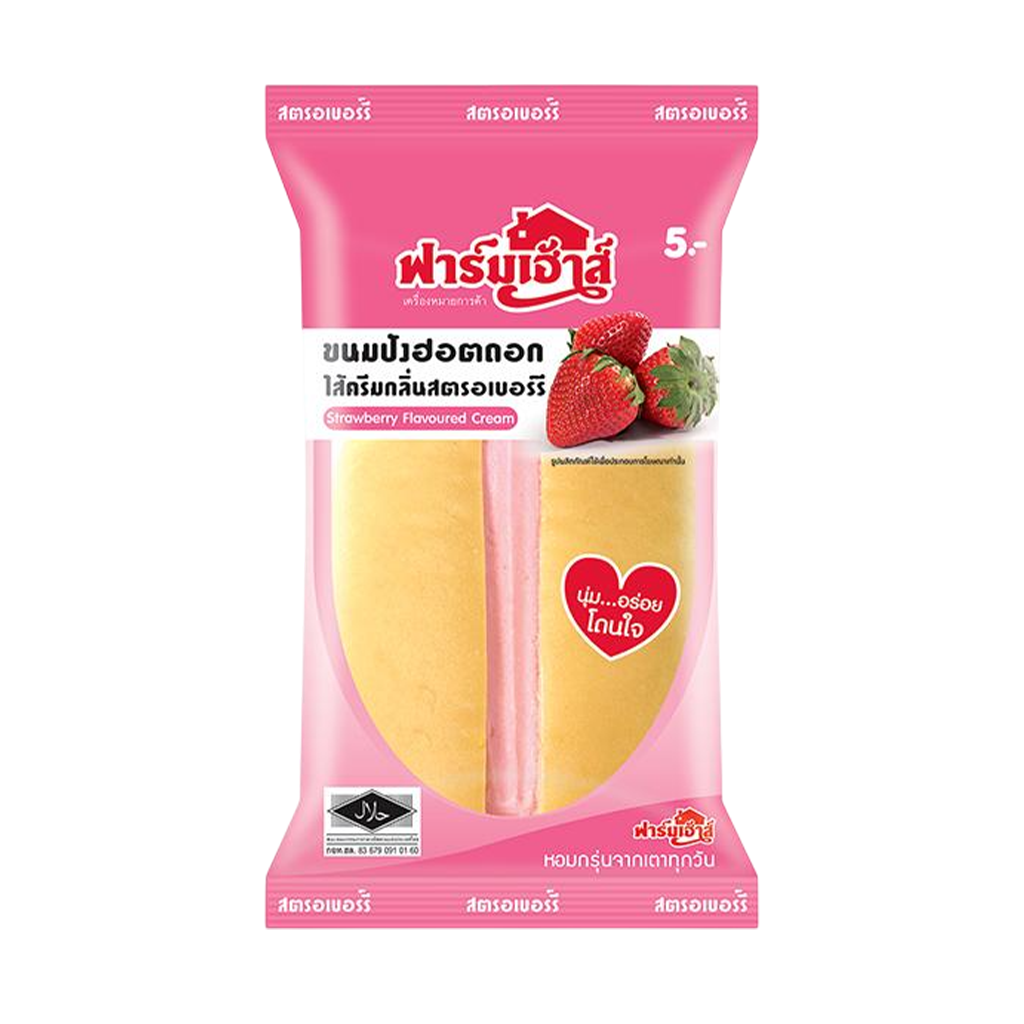 ฟาร์มเฮ้าส์ ฮอทดอกไส้ครีมกลิ่นสตรอเบอร์รี่