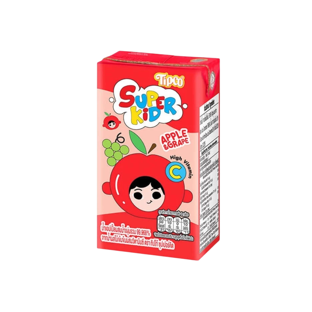 TIPCO Superkid น้ำแอปเปิ้ลผสมน้ำองุ่นรวม ขนาด 110 มล.