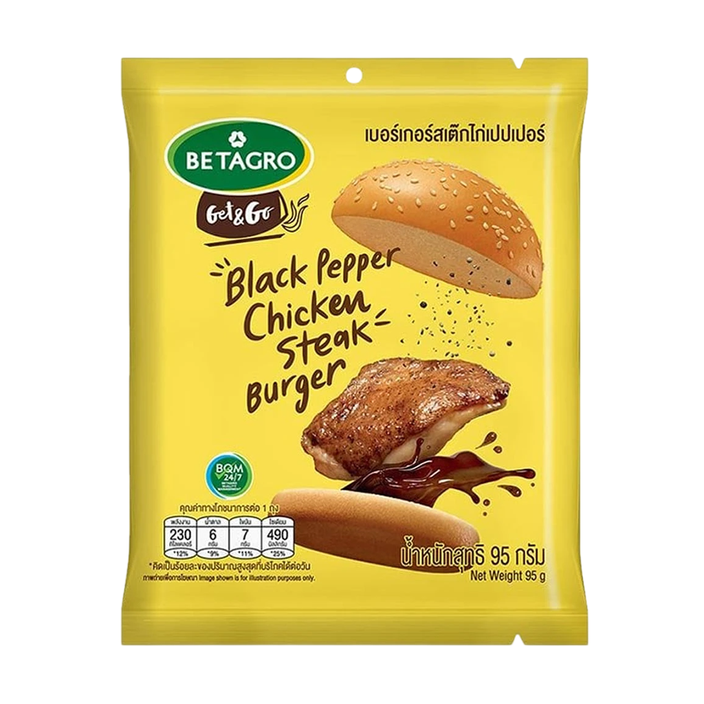 เบทาโกร เบอร์เกอร์สเต็กไก่เปปเปอร์ 95 ก.