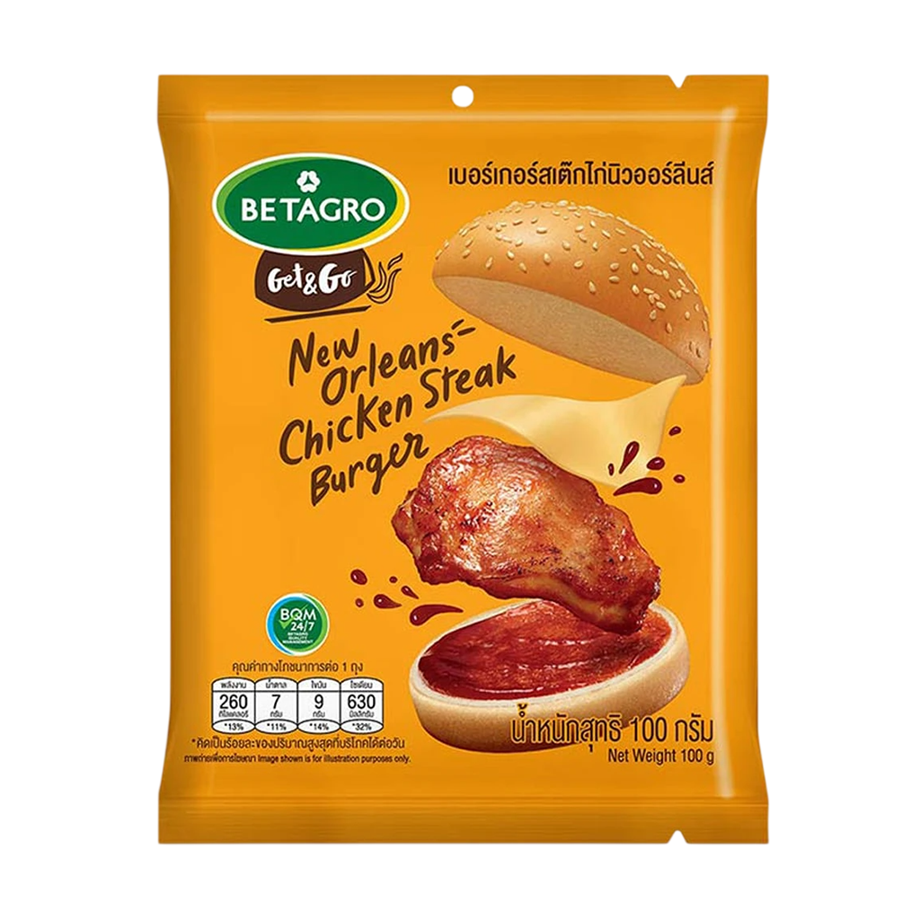 เบทาโกร เบอร์เกอร์สเต็กไก่นิวออลีนส์ 100 ก.