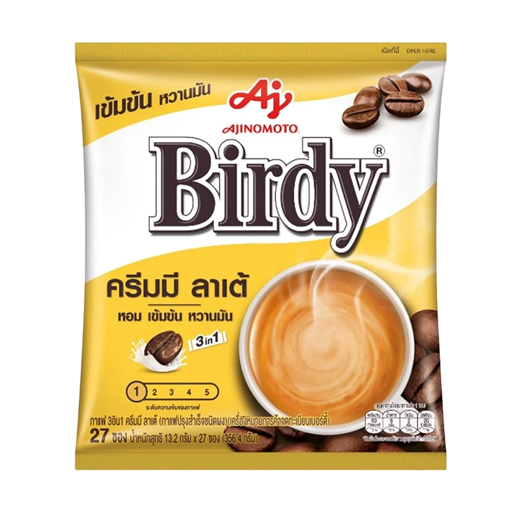 เบอร์ดี้ กาแฟสำเร็จรูป 3อิน1 ครีมมี่ลาเต้ 13.2 ก. แพ็ก 27 ซอง