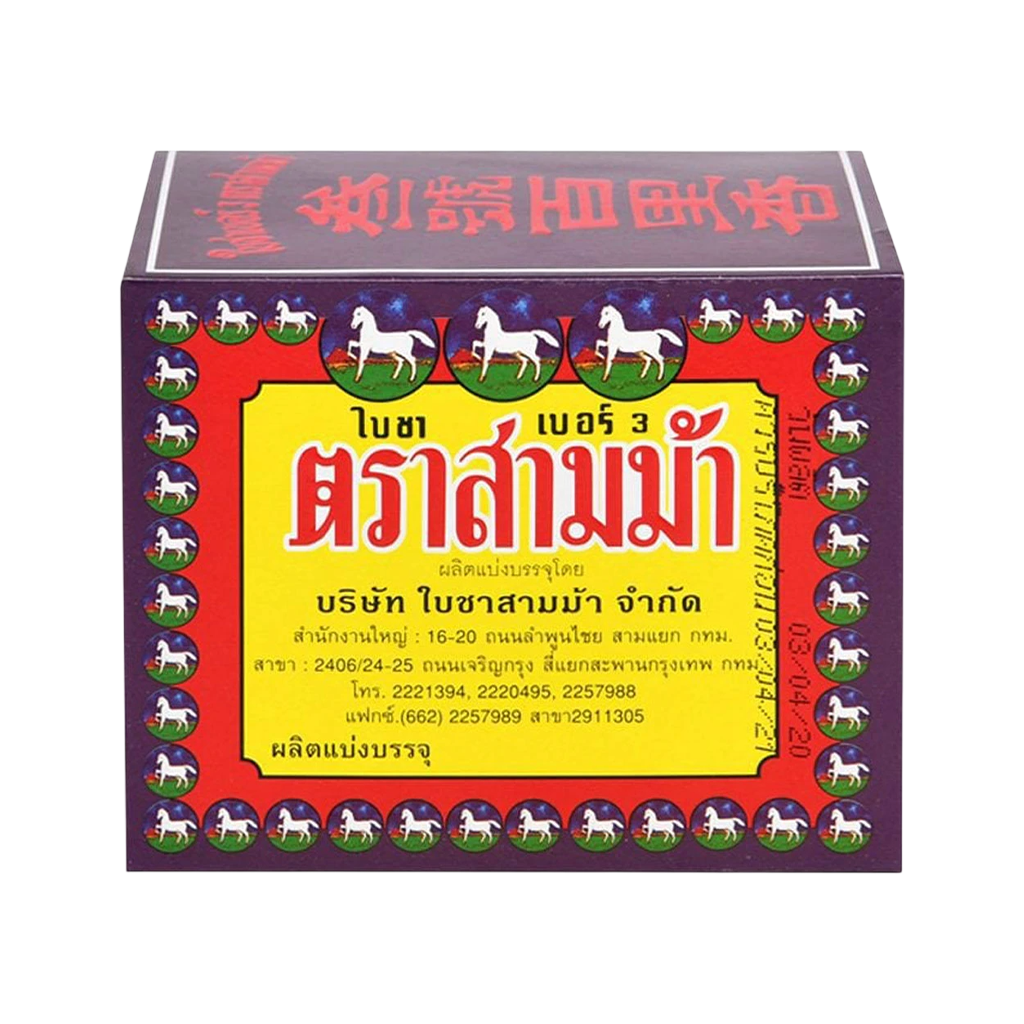 ตราสามม้า ใบชา เบอร์ 3 ขนาด 80 ก.