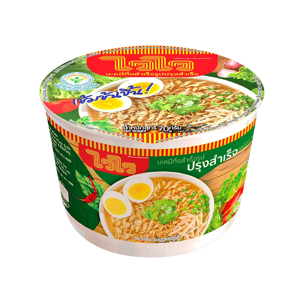 ไวไว บะหมี่กึ่งสำเร็จรูป รสปรุงสำเร็จ ชนิดชาม 70 ก.