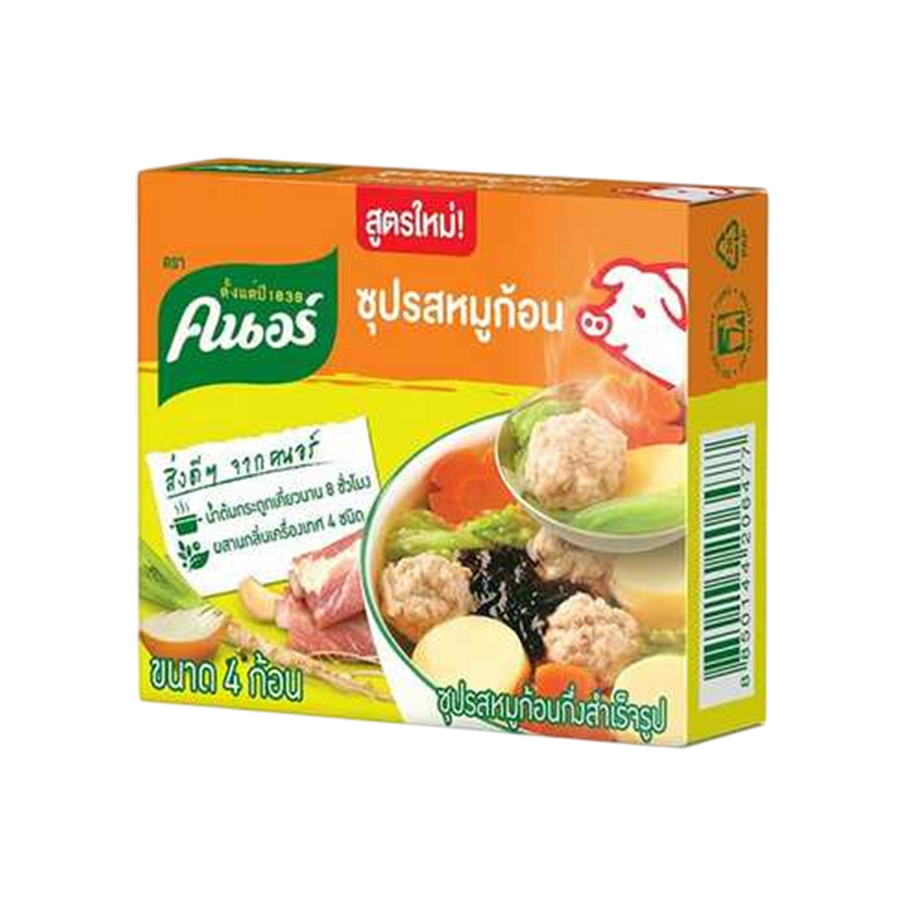 คนอร์ ซุปรสหมูก้อน ขนาด 4 ก้อน 40 กรัม