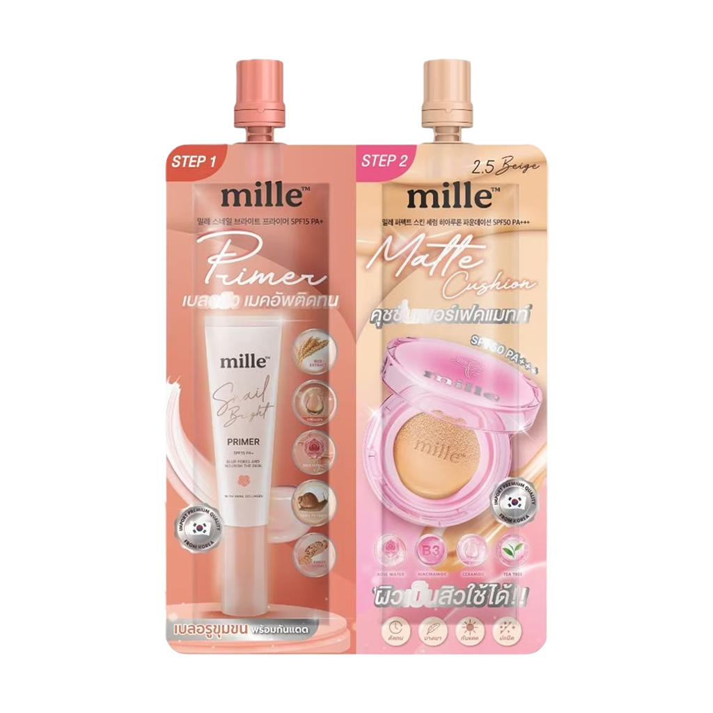 Mille Duo Primer&Matte Cushion 8g. #2.5 Beige