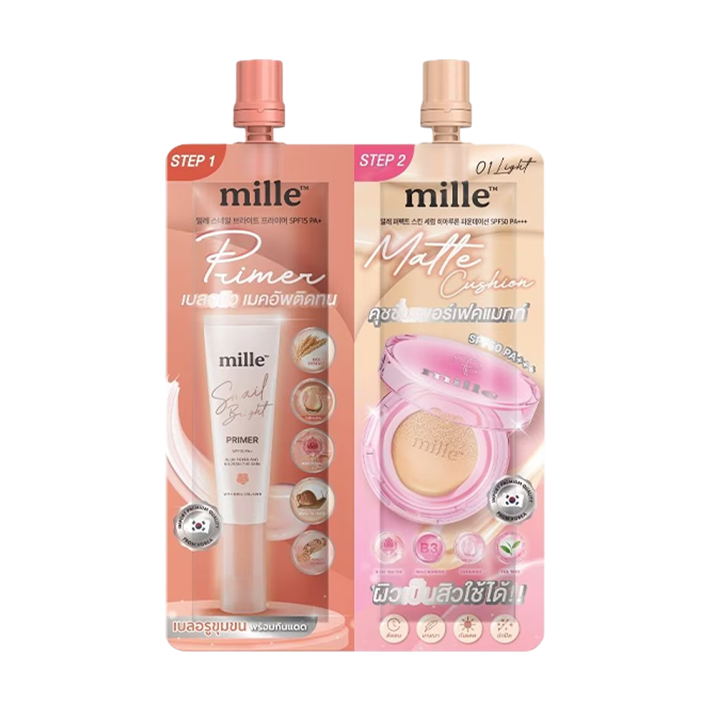 Mille Duo Primer&Matte Cushion 8g. #1 Light