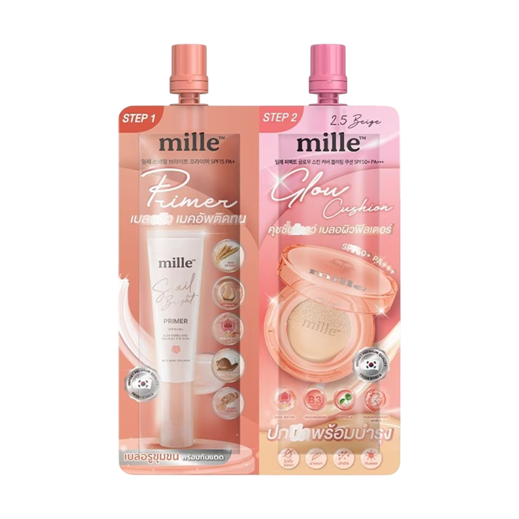 Mille Duo Primer Glow Cushion 8g. #2.5 Beige