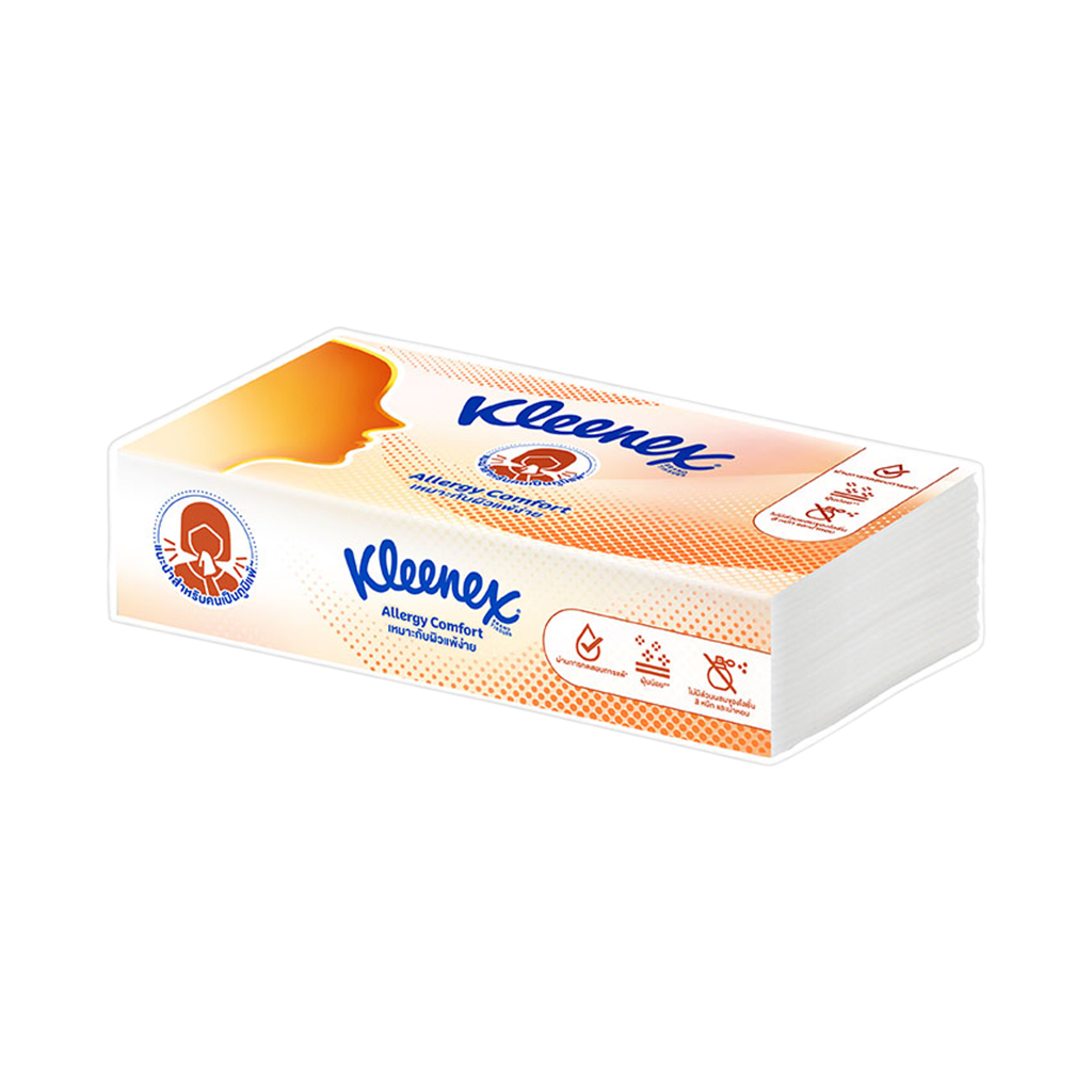คลีเน็กซ์ เอเลอร์จี คอมฟอร์ท กระดาษเช็ดหน้า ส้ม 54 แผ่น