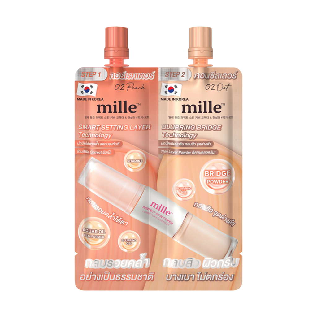 Mille Duo Perfect Skin Cover Corrector & Concealer 3g.+3g. #Peach-Oat