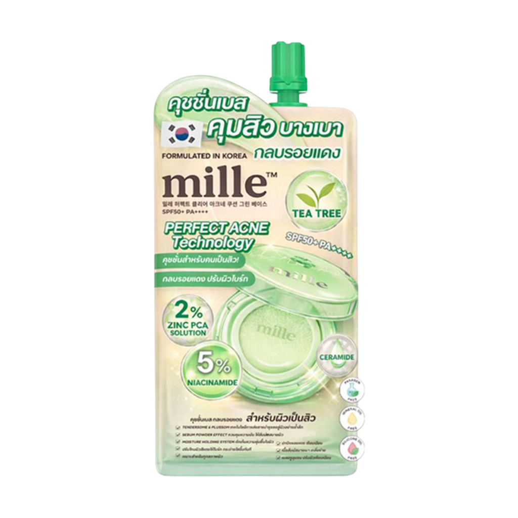 Mille Perfect Clear Acne Cushion Green Base SPF50+ PA++++ 6g.