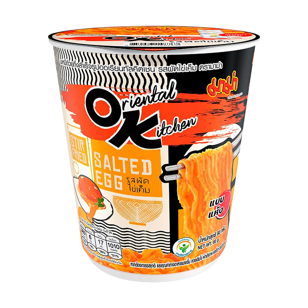 มาม่าคัพ ออเรียนทัลคิตเช่น รสผัดไข่เค็ม แบบแห้ง 80 ก.