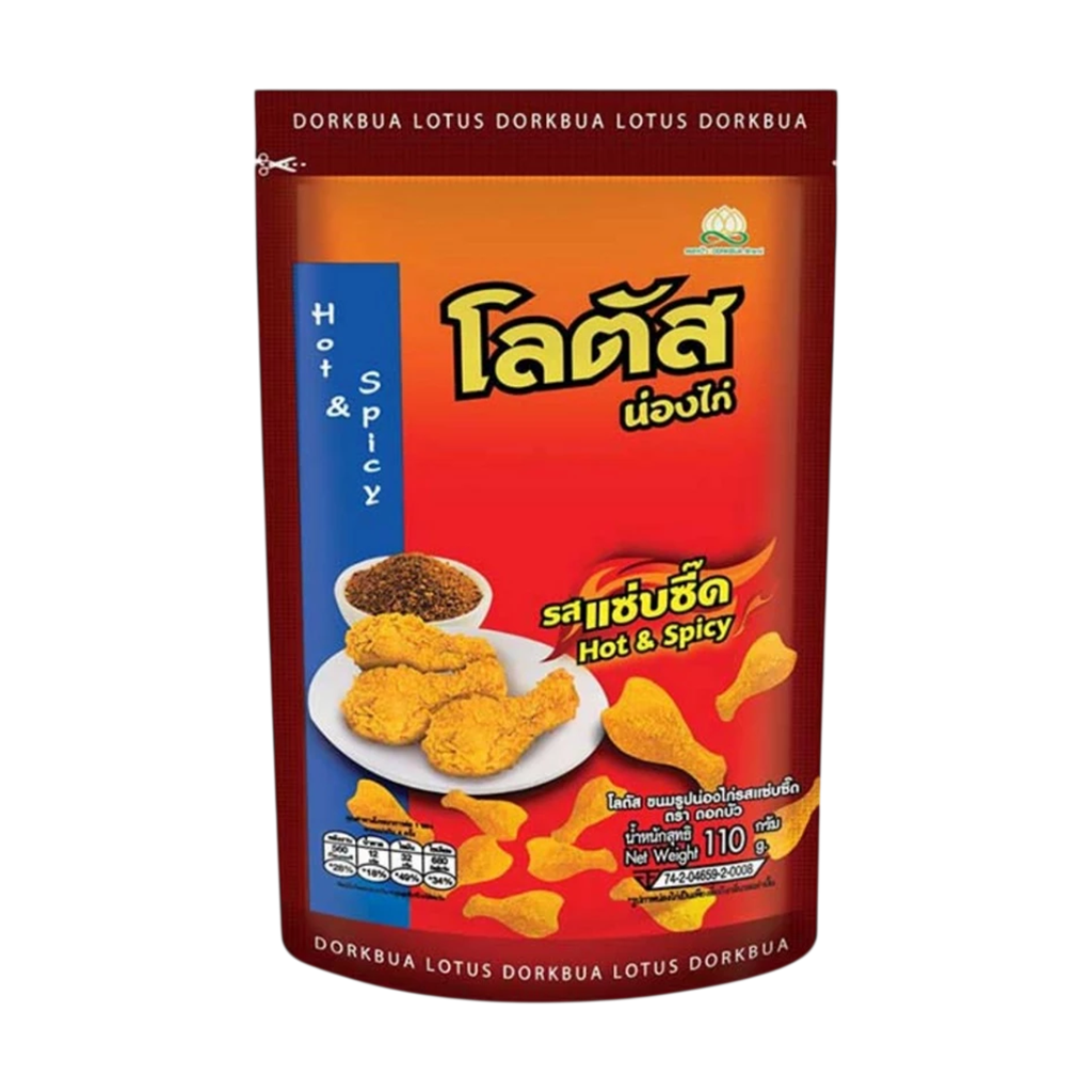 โลตัส น่องไก่รสแซ่บซี๊ด 110 กรัม